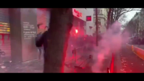 Thumbnail for Police retreating, it's a war zone in Paris, France
