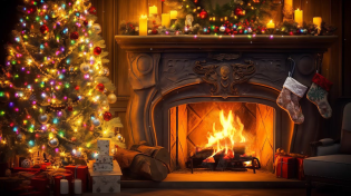 Thumbnail for Christmas Fireplace Music 24/7 🔥 Relaxing Christmas Music Ambience 🎅🎄 Crackling Christmas Fireplace | Guitar Ambience